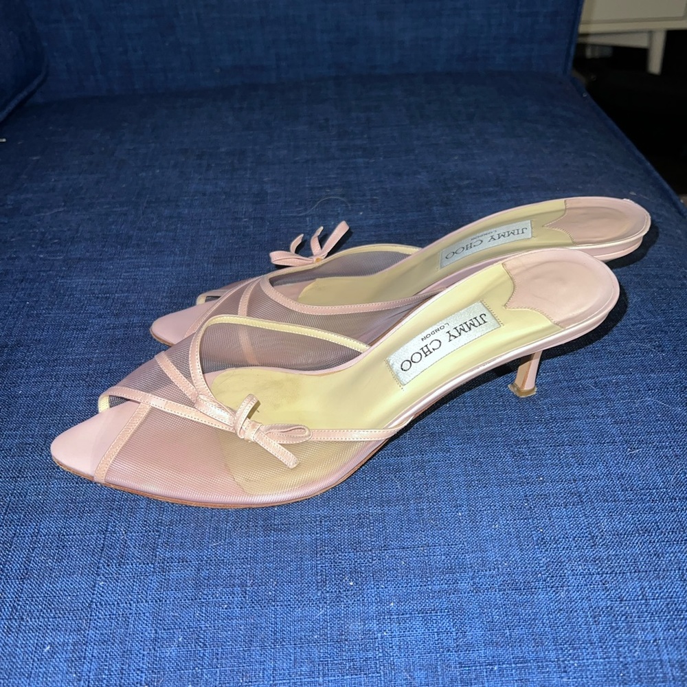 Jimmy Choo Sheer Peep Toe Mules